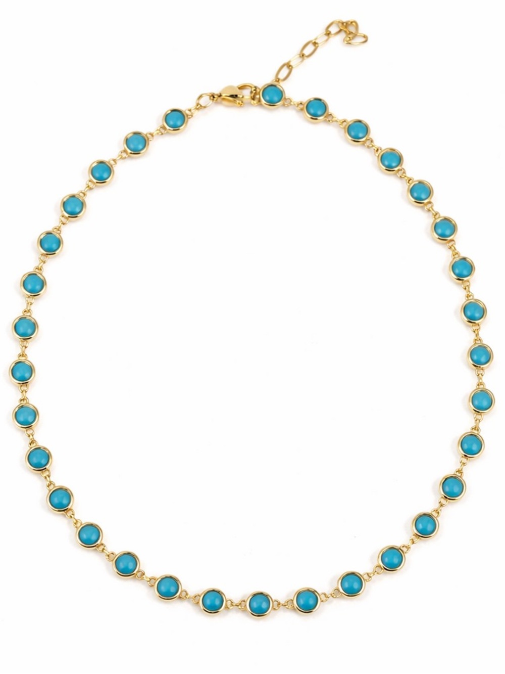 SAHIRA TURQUOISE BEZEL Gold NECKLACE NWT
